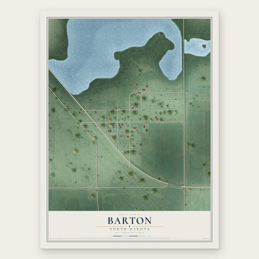 Barton, North Dakota map print, the full design