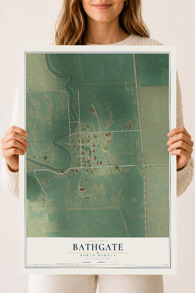 Map of Bathgate, North Dakota, 18 x 24 inch unframed archival matte print