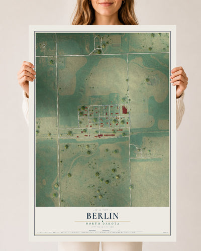 Map of Berlin, North Dakota, 24 x 36 inch unframed archival matte print