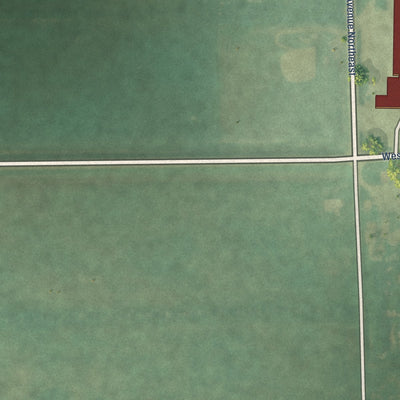 Second close-up of the map of Binford, North Dakota print showing more streets and buildings