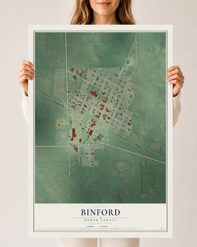 Map of Binford, North Dakota, 24 x 36 inch unframed archival matte print