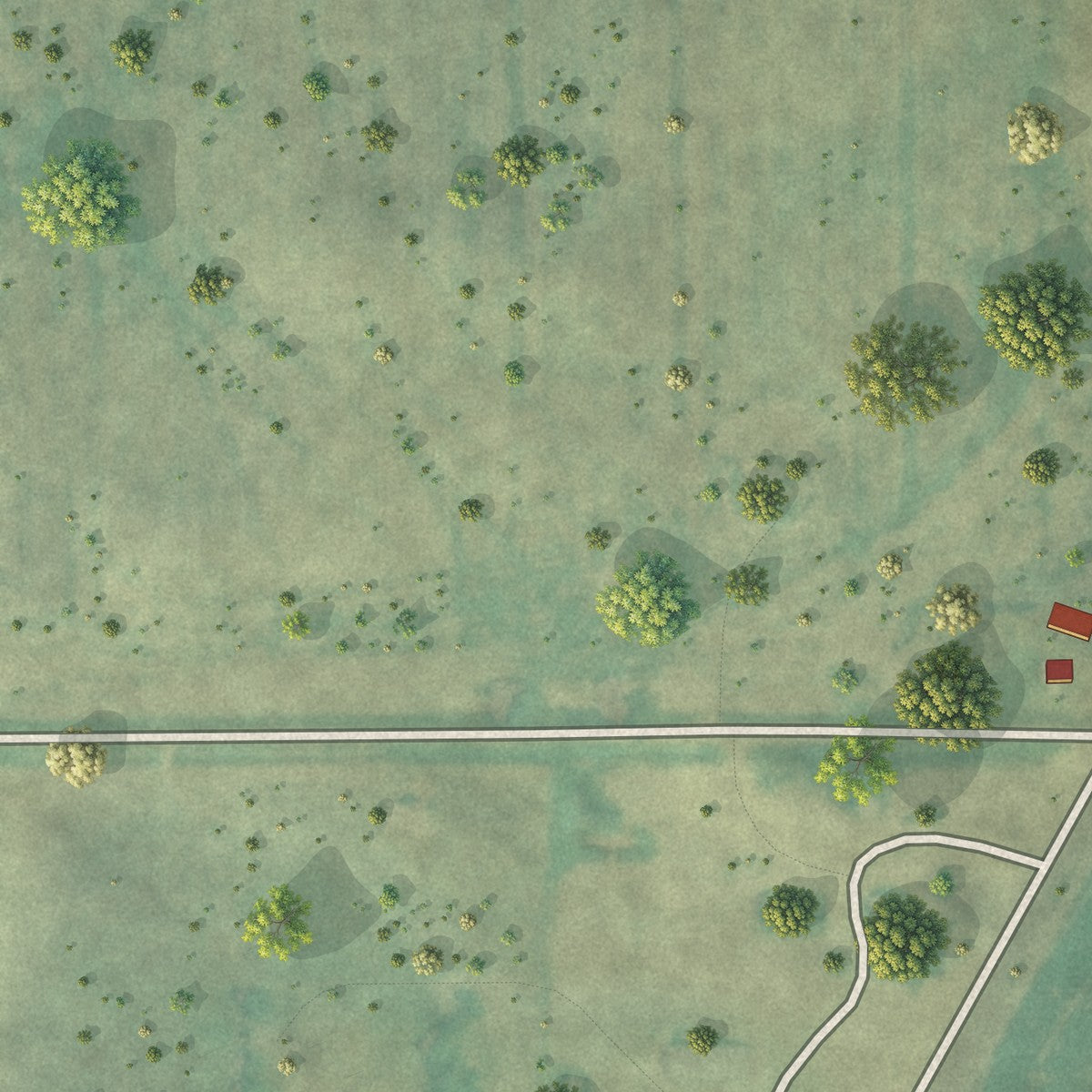 Second close-up of the map of Braddock, North Dakota print showing more streets and buildings
