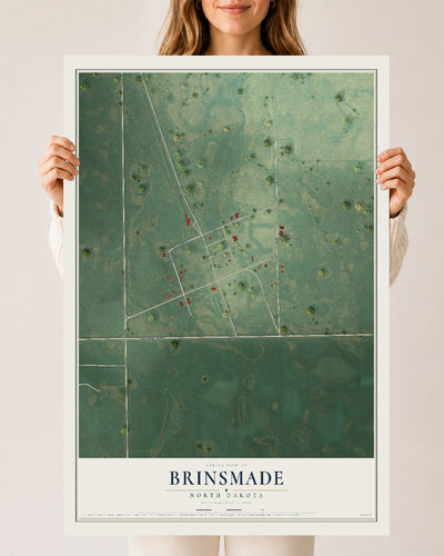 Map of Brinsmade, North Dakota, 24 x 36 inch unframed archival matte print