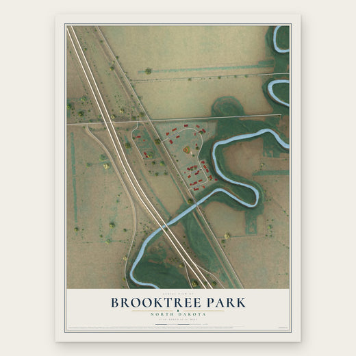 Brooktree Park, North Dakota map print, the full design
