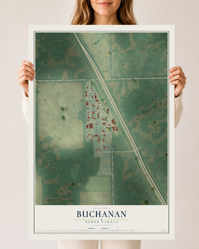 Map of Buchanan, North Dakota, 24 x 36 inch unframed archival matte print