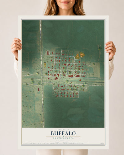 Map of Buffalo, North Dakota, 24 x 36 inch unframed archival matte print