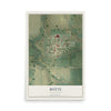 Map of Butte, North Dakota, 12 x 18 inch unframed archival matte print
