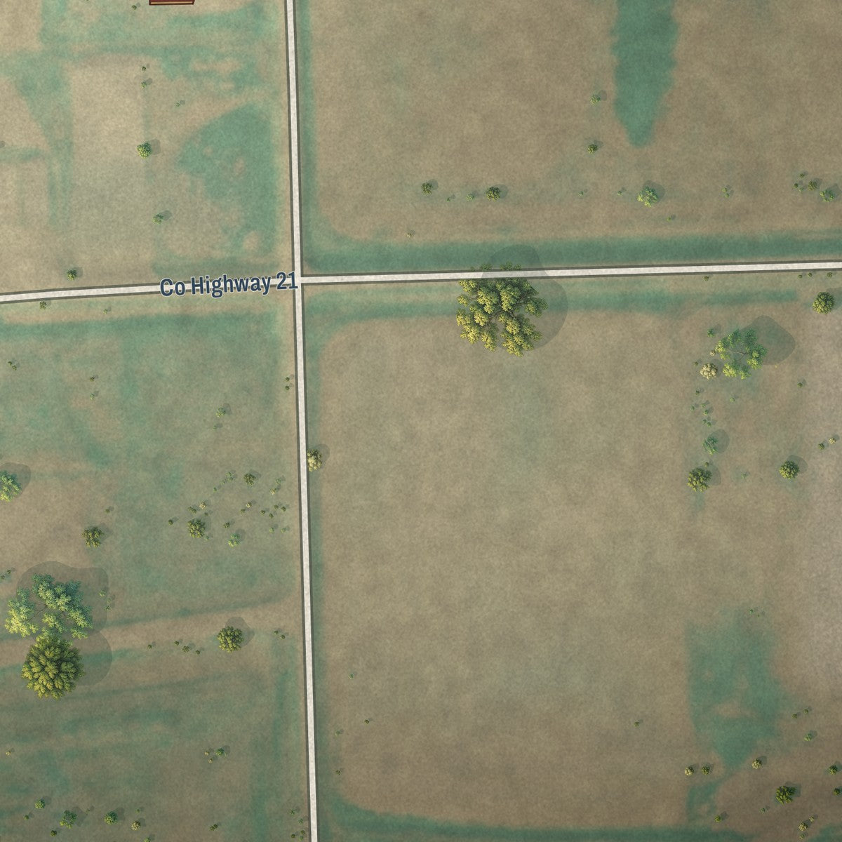 Second close-up of the map of Buxton, North Dakota print showing more streets and buildings