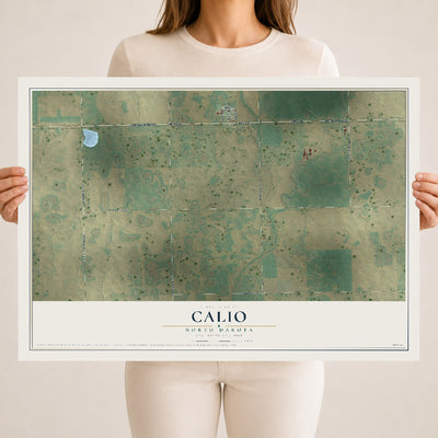 Map of Calio, North Dakota, 18 x 24 inch unframed archival matte print