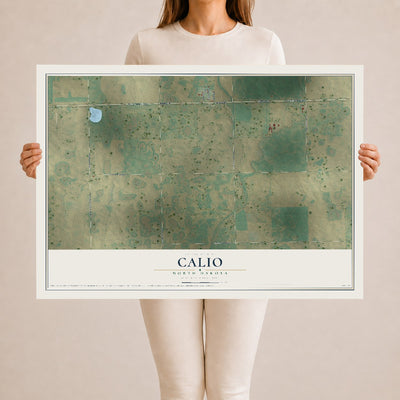 Map of Calio, North Dakota, 24 x 36 inch unframed archival matte print