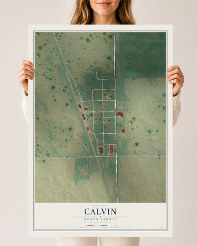 Map of Calvin, North Dakota, 24 x 36 inch unframed archival matte print