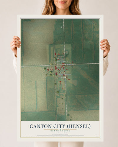 Map of Canton City (Hensel), North Dakota, 24 x 36 inch unframed archival matte print