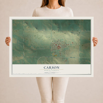 Map of Carson, North Dakota, 24 x 36 inch unframed archival matte print