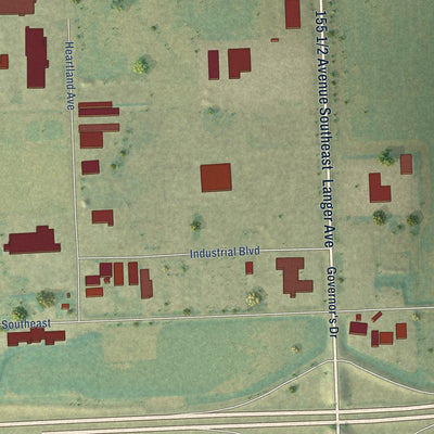 Second close-up of the map of Casselton, North Dakota print showing more streets and buildings