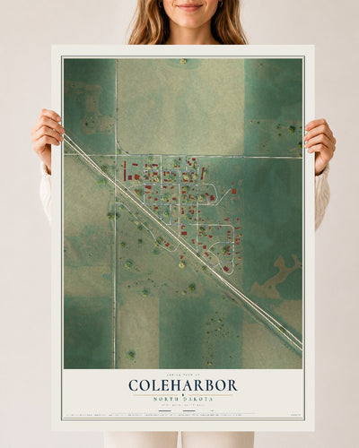 Map of Coleharbor, North Dakota, 24 x 36 inch unframed archival matte print