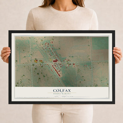 Map of Colfax, North Dakota, 12 x 18 inch print in a black wood frame