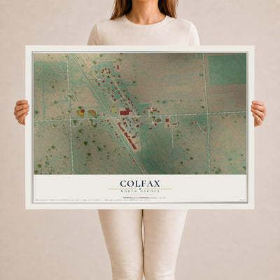 Map of Colfax, North Dakota, 24 x 36 inch unframed archival matte print