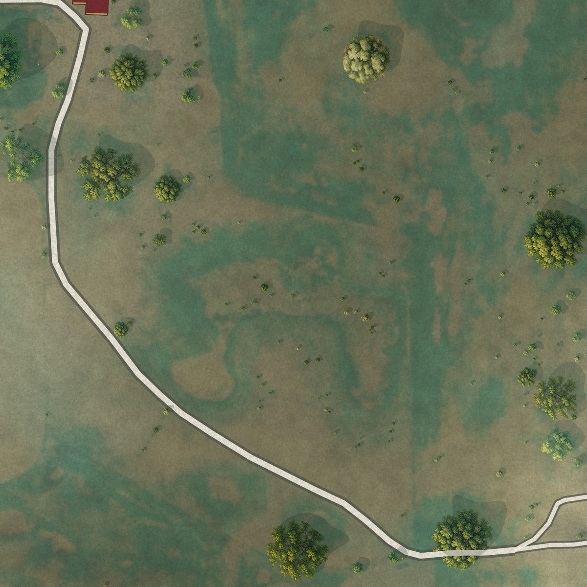 Second close-up of the map of Crary, North Dakota print showing more streets and buildings
