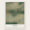 Dahlen, North Dakota map print, the full design