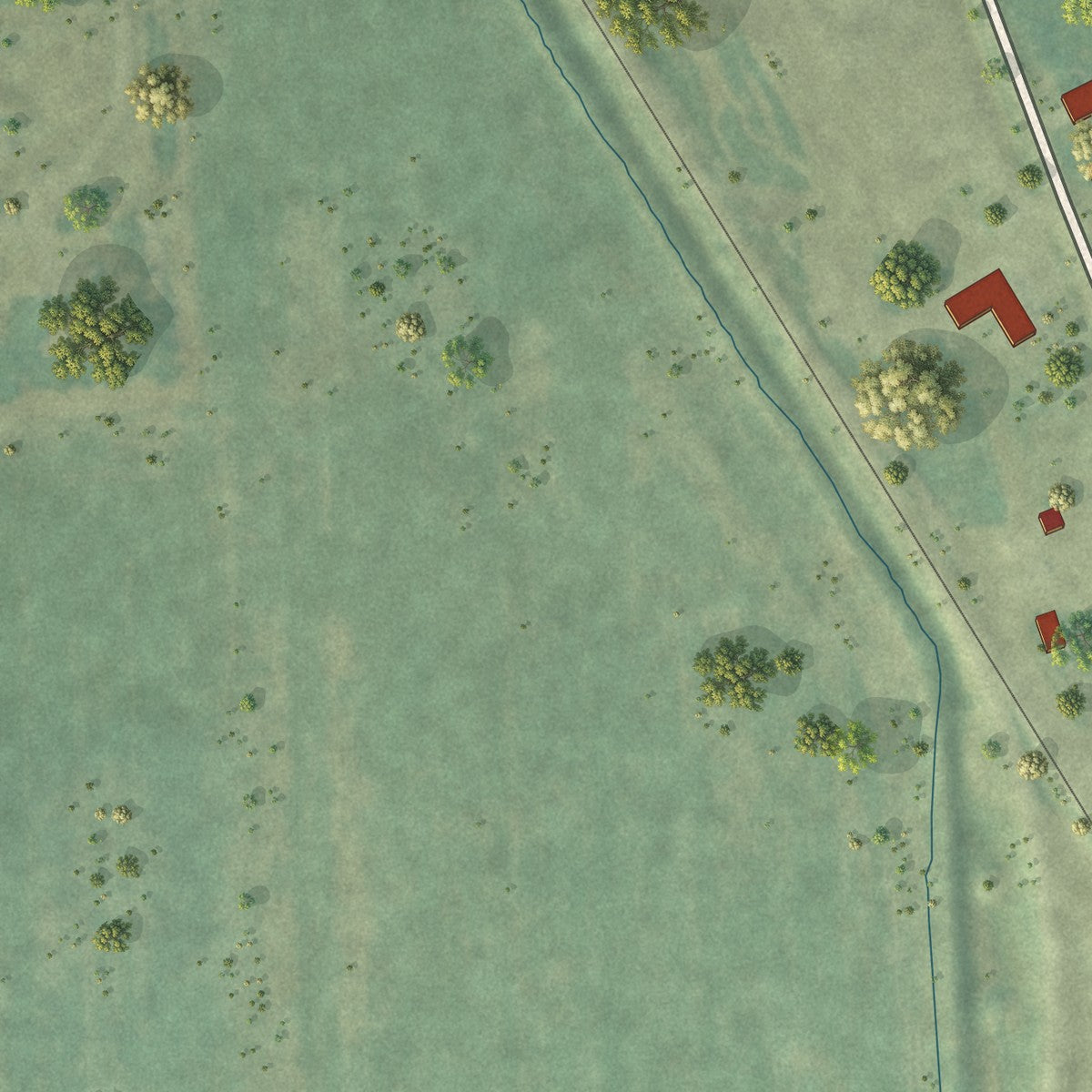 Second close-up of the map of Davenport, North Dakota print showing more streets and buildings