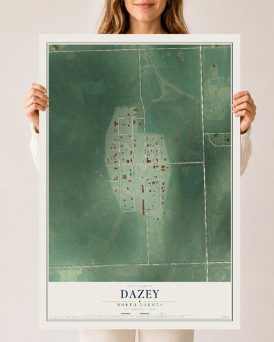 Map of Dazey, North Dakota, 24 x 36 inch unframed archival matte print