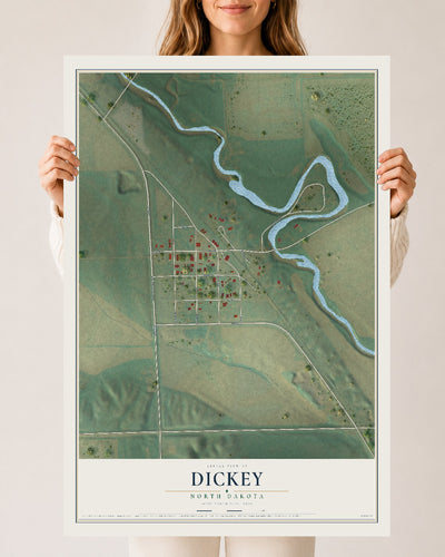 Map of Dickey, North Dakota, 24 x 36 inch unframed archival matte print