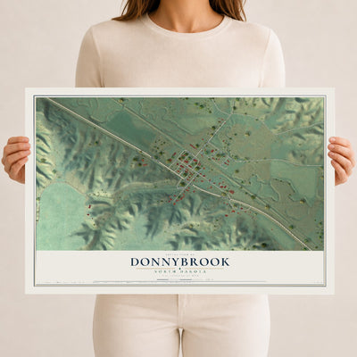 Map of Donnybrook, North Dakota, 12 x 18 inch unframed archival matte print