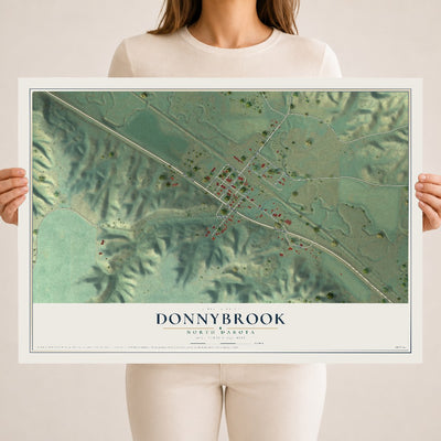 Map of Donnybrook, North Dakota, 18 x 24 inch unframed archival matte print