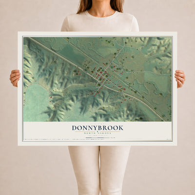 Map of Donnybrook, North Dakota, 24 x 36 inch unframed archival matte print