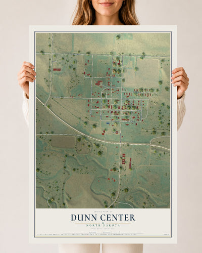 Map of Dunn Center, North Dakota, 24 x 36 inch unframed archival matte print