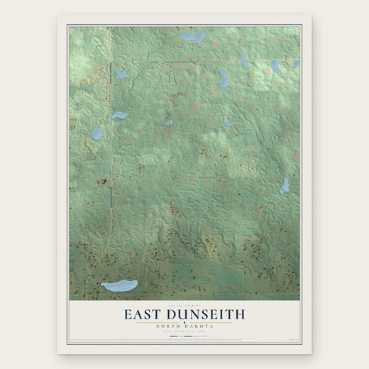 East Dunseith, North Dakota map print, the full design
