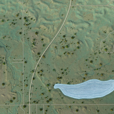 Close-up of the map of East Dunseith, North Dakota print showing street and building detail