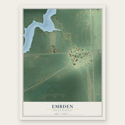 Embden, North Dakota map print, the full design