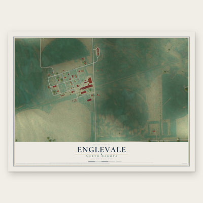 Englevale, North Dakota map print, the full design