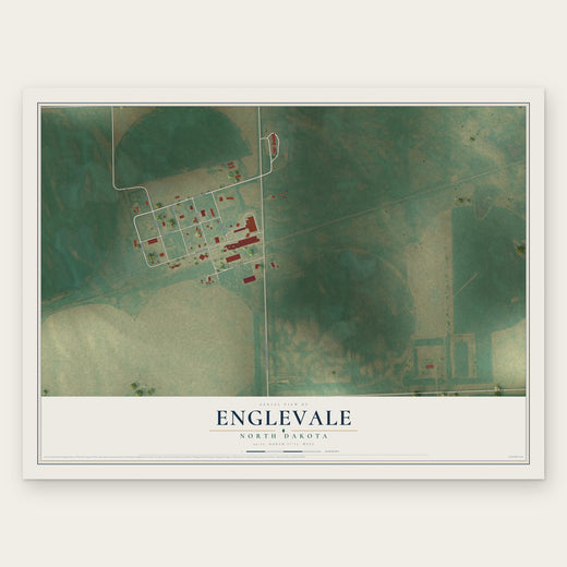 Englevale, North Dakota map print, the full design