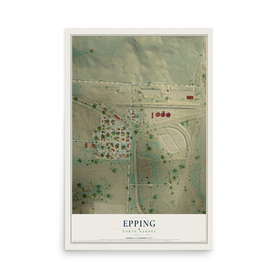Map of Epping, North Dakota, 12 x 18 inch unframed archival matte print
