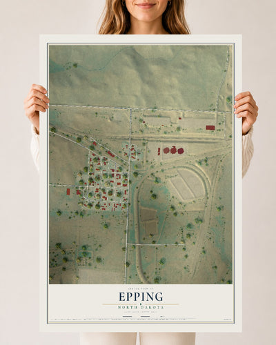Map of Epping, North Dakota, 24 x 36 inch unframed archival matte print