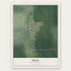 Erie, North Dakota map print, the full design