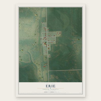Erie, North Dakota map print, the full design