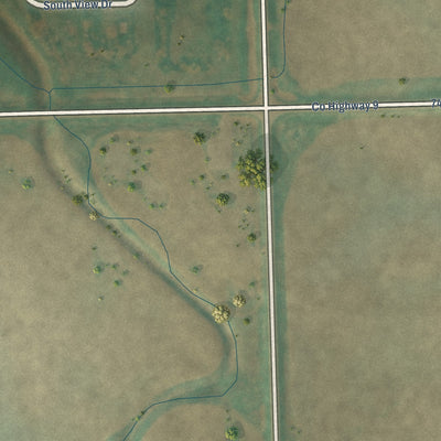 Second close-up of the map of Fairdale, North Dakota print showing more streets and buildings