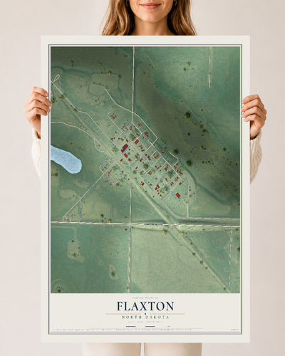 Map of Flaxton, North Dakota, 24 x 36 inch unframed archival matte print