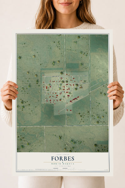 Map of Forbes, North Dakota, 18 x 24 inch unframed archival matte print