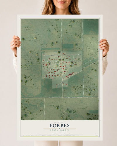 Map of Forbes, North Dakota, 24 x 36 inch unframed archival matte print