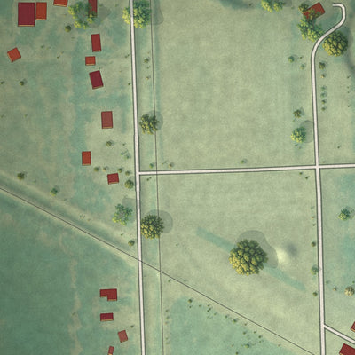 Second close-up of the map of Forest River, North Dakota print showing more streets and buildings