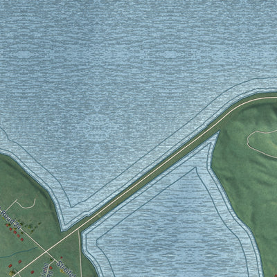 Close-up of the map of Fort Totten, North Dakota print showing street and building detail