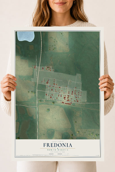Map of Fredonia, North Dakota, 18 x 24 inch unframed archival matte print