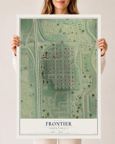 Map of Frontier, North Dakota, 24 x 36 inch unframed archival matte print