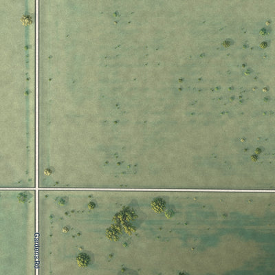 Second close-up of the map of Gardena, North Dakota print showing more streets and buildings