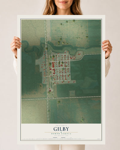 Map of Gilby, North Dakota, 24 x 36 inch unframed archival matte print
