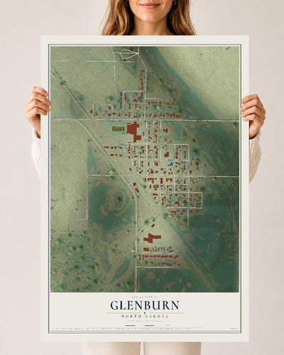 Map of Glenburn, North Dakota, 24 x 36 inch unframed archival matte print